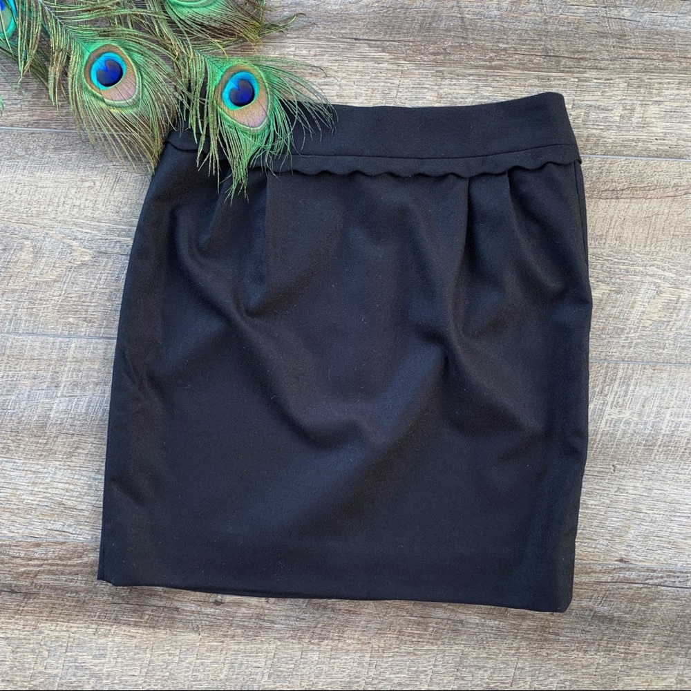J.Crew Black Scalloped Skirt